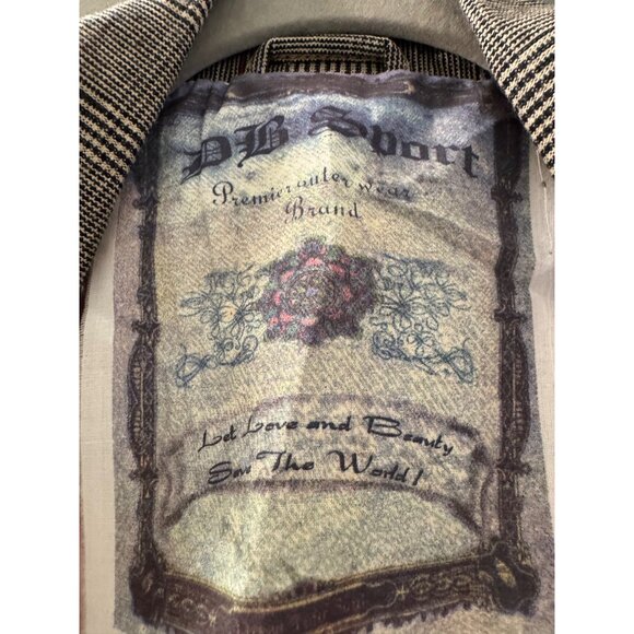 Handmade Striped Blazer Jacket With Red Tree Embroidery & Pink Silk Lining For - Picture 5 of 12